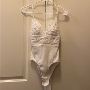 Worn Once! White Lace Detail Bodysuit